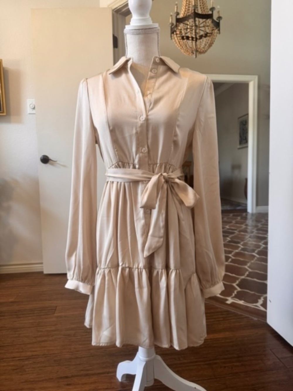 Western Vogue Boutique - The Rachel Dress in Beige - Small - NWT